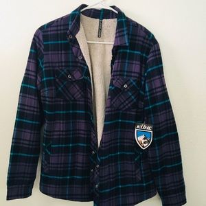 Soft Plaid Sweater Jacket with Sherpa lining